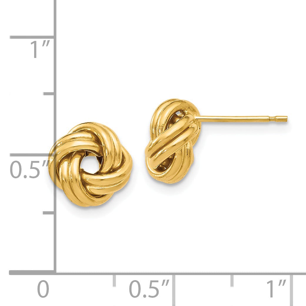 14k Yellow Gold Polish Love Knot Post Earrings