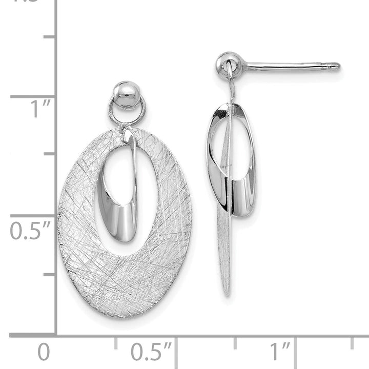 14k White Polish Oval Reversible Post Earrings