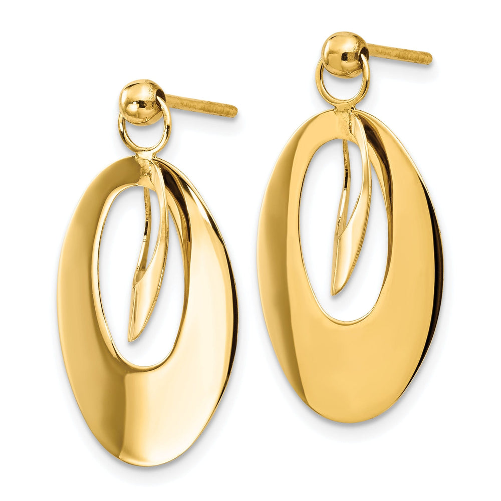 14k Yellow Gold Polished Oval Post Earrings