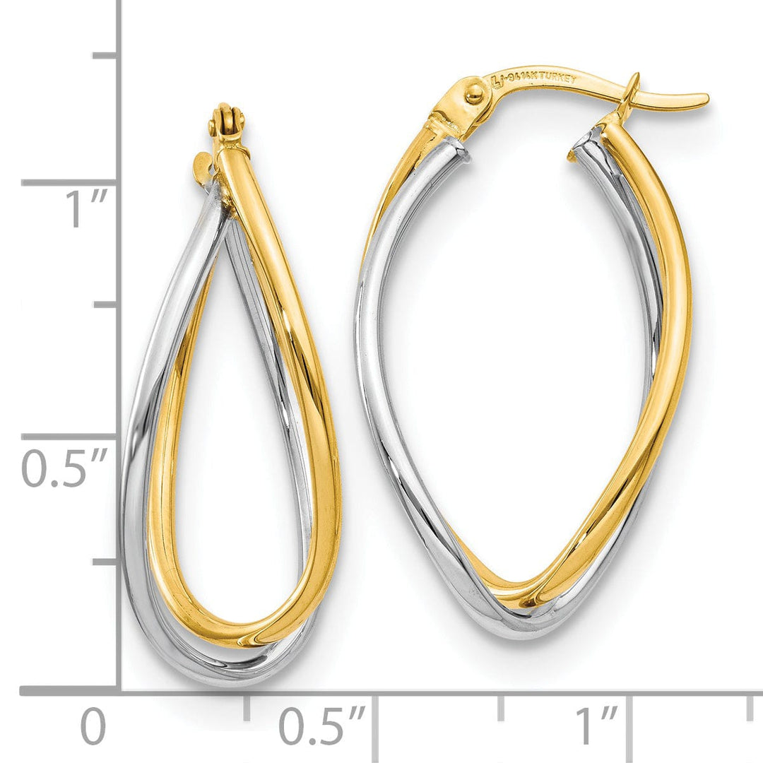 Leslie 14k Two Tone Gold Polished Fancy Earrings