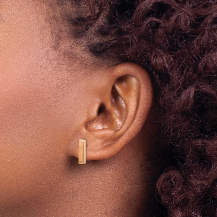 14K Rose Gold Polished Finish Post Earrings