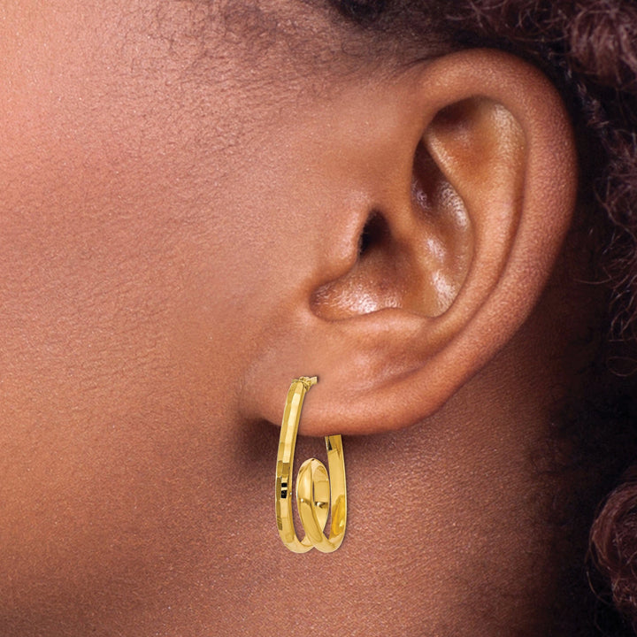 14k Yellow Gold Polished Fancy Earrings