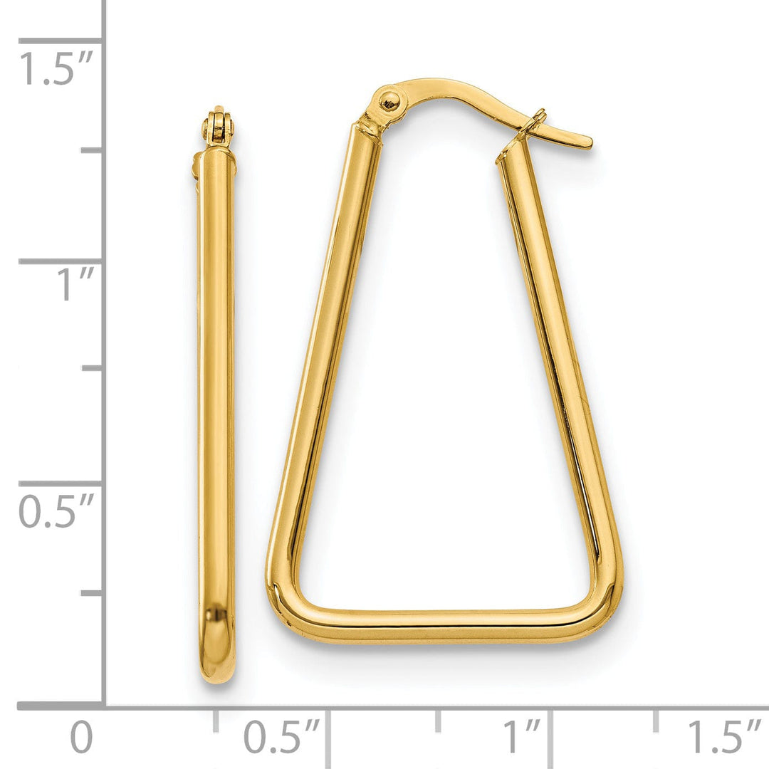 14k Yellow Gold Geometric Shape Hoop Earrings