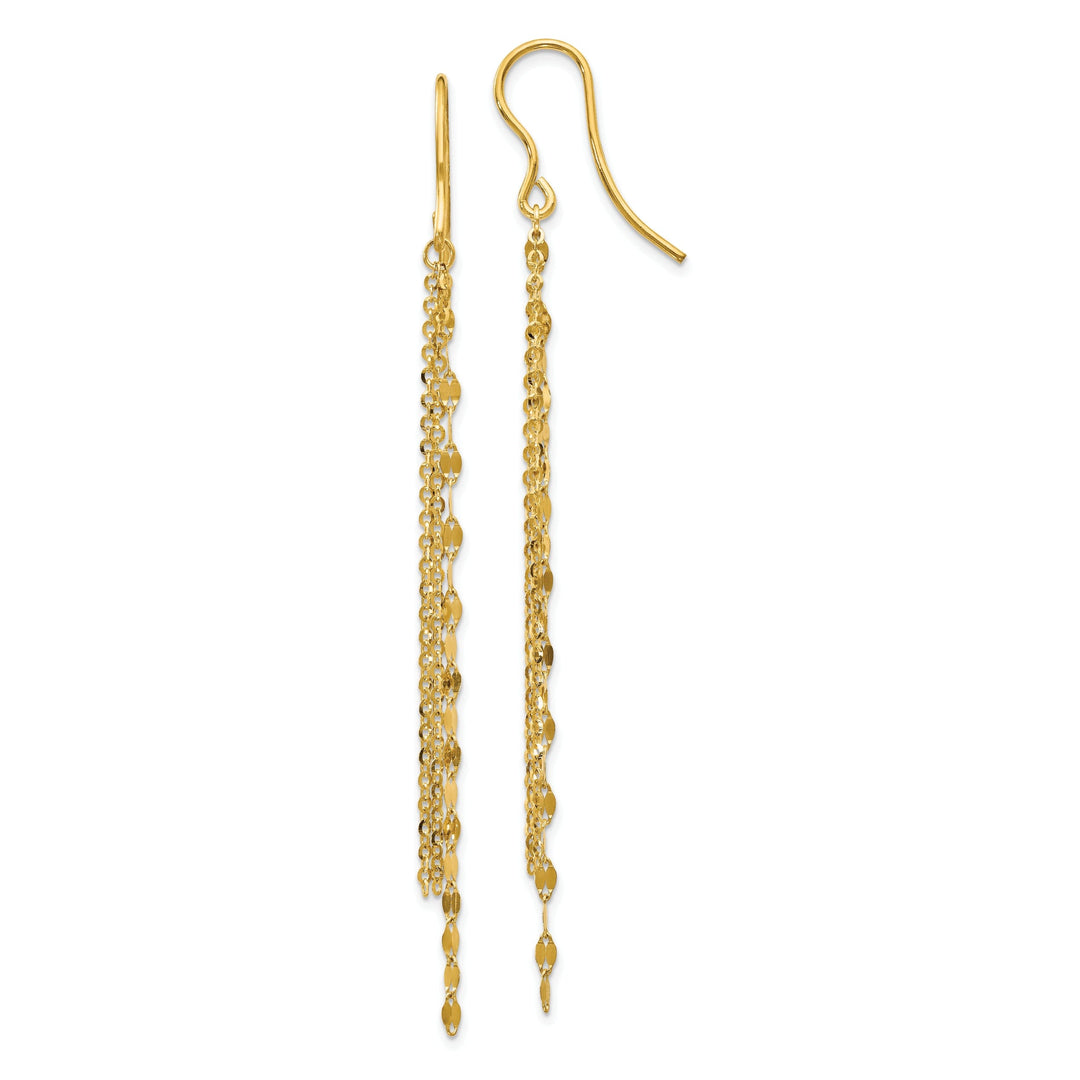 14k Yellow Gold Dangle Shephard Hook Earrings