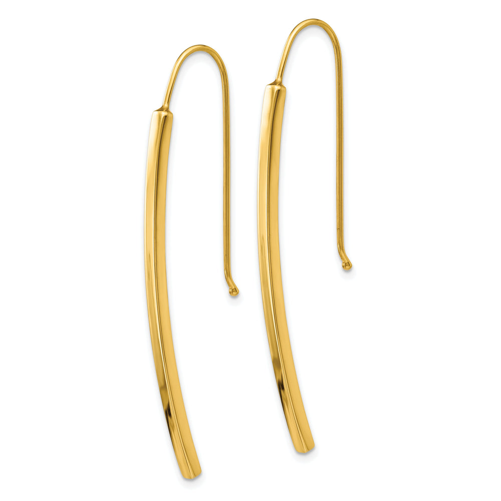 14k Yellow Gold Polished Dangle Bar Earrings