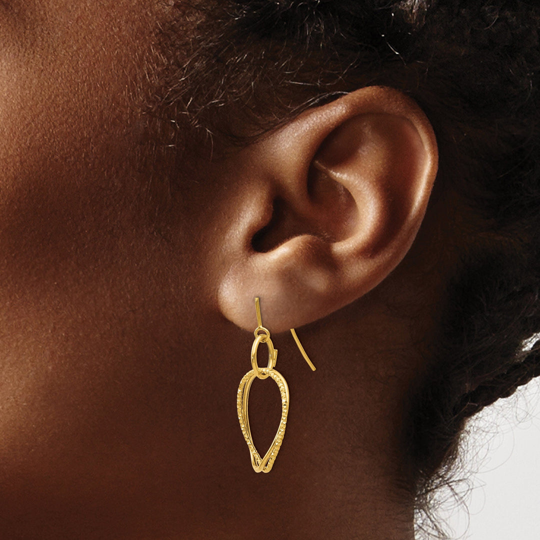 14k Yellow Gold Shephard Hook Earrings