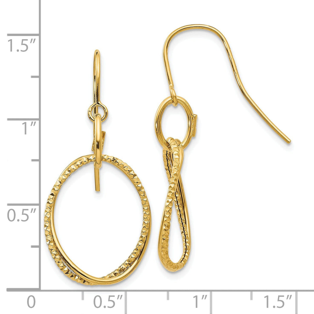 14k Yellow Gold Shephard Hook Earrings