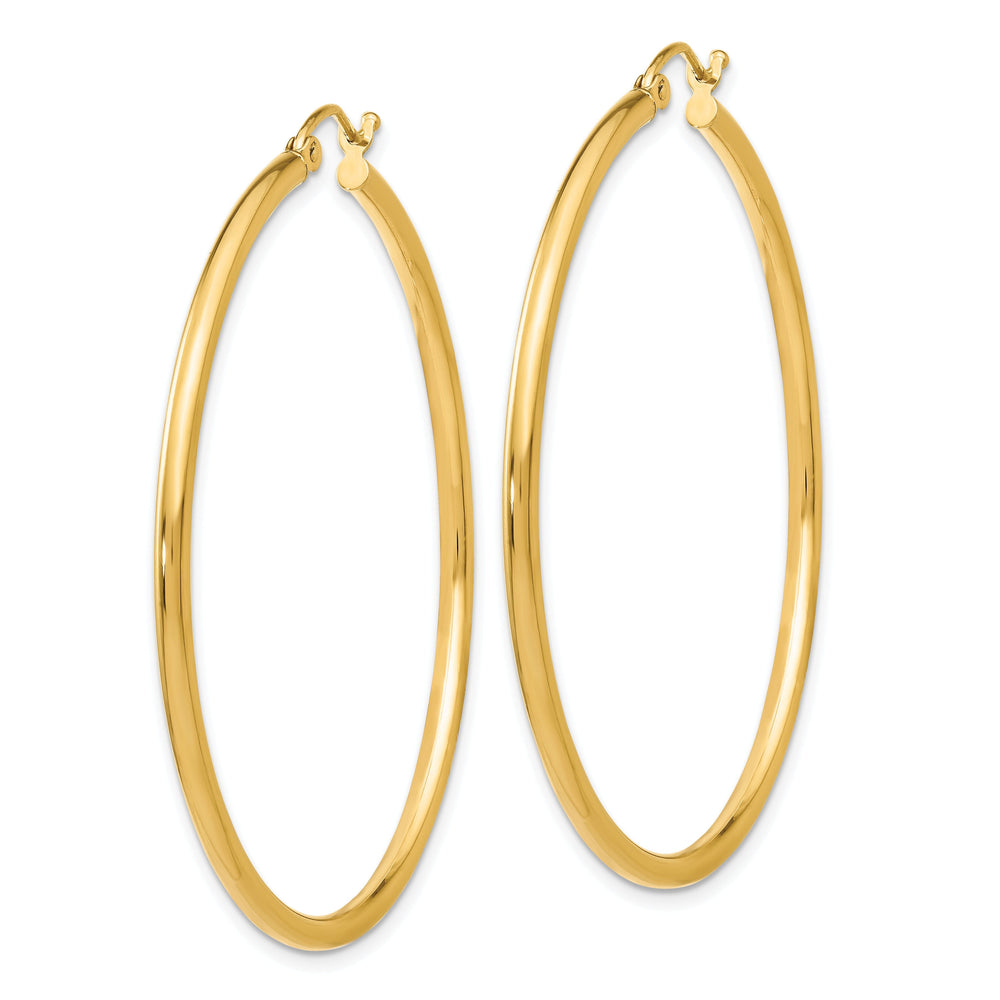 14k Yellow Gold 2mm Hinged Hoop Earrings