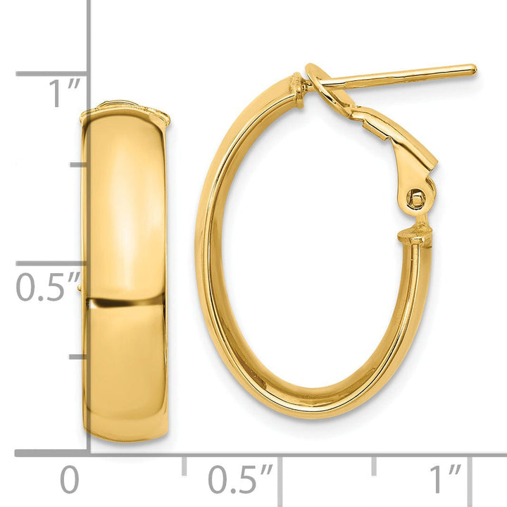 14k Yellow Gold High Polished Omega Hoop Earring