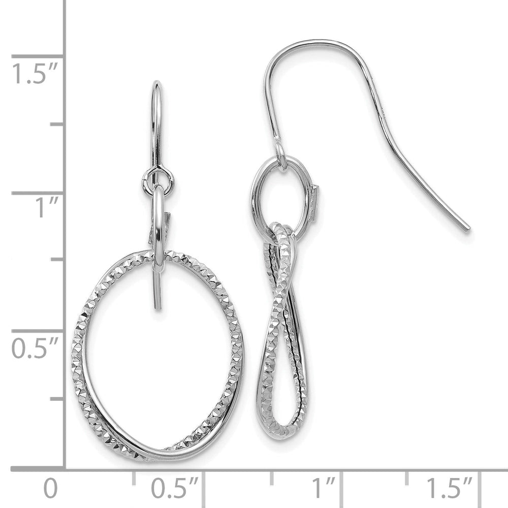 14k White Gold Shepherd Hook Earrings