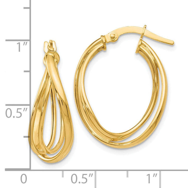 14k Yellow Gold Twist Hoop Earrings