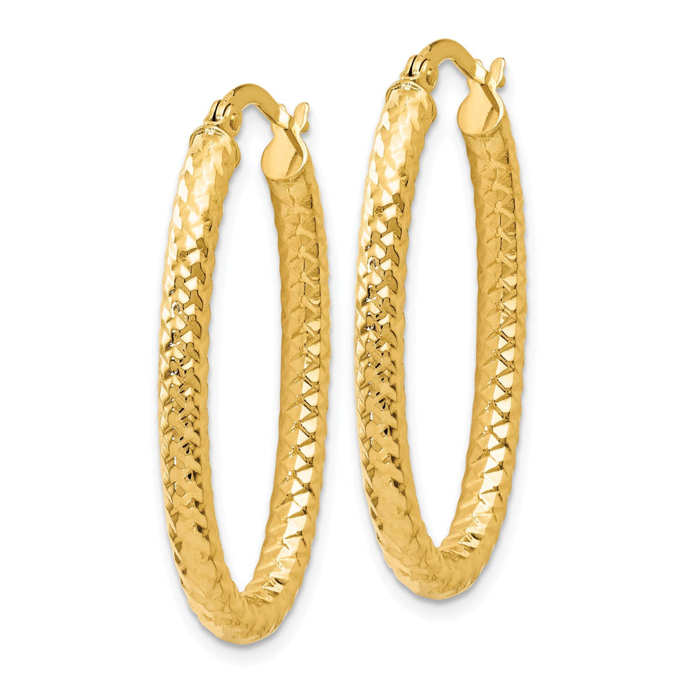 14k Yellow Gold Forever Lite Oval Hoop Earrings