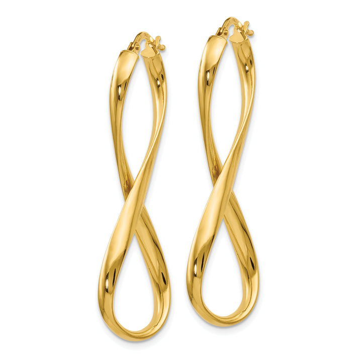 14k Yellow Gold Infinity Hoop Earrings