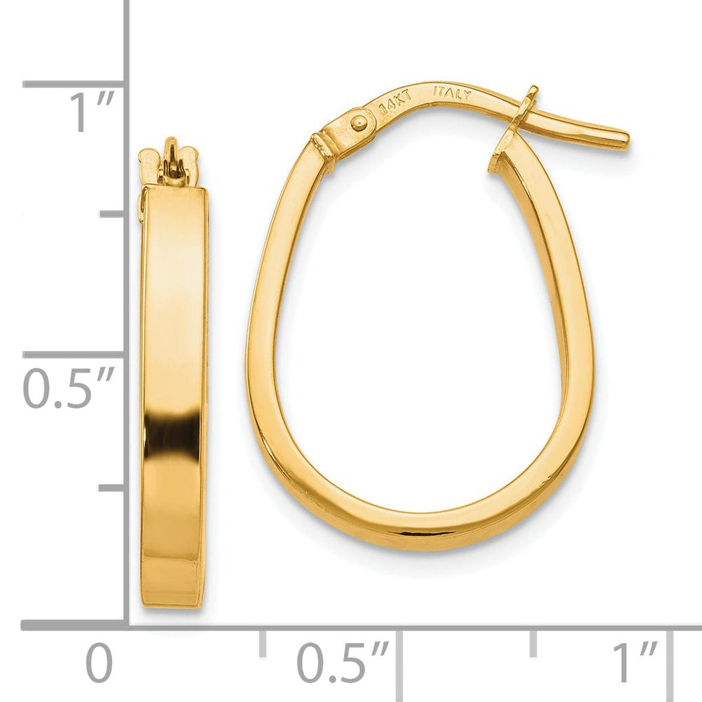 14k Yellow Gold UShape Hoop Earrings