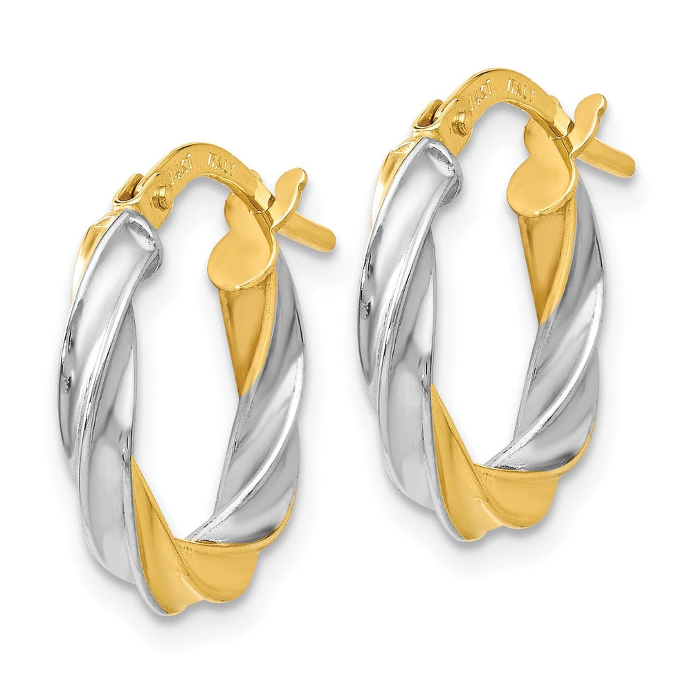 14k Yellow Rhodium Plating Hoop Earrings
