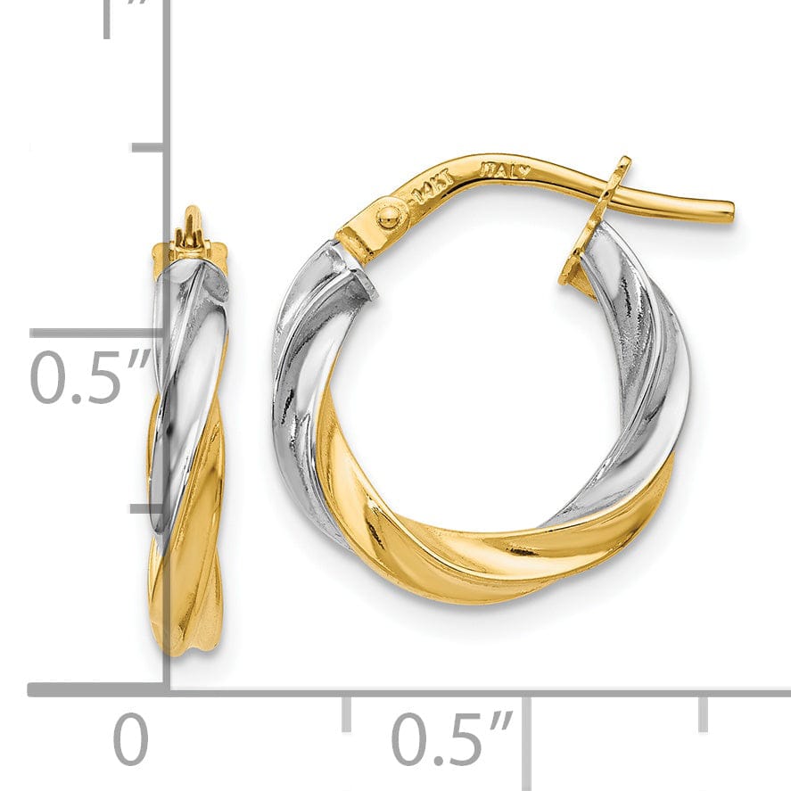 14k Yellow Rhodium Plating Hoop Earrings
