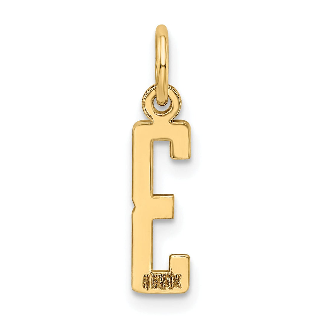 14K Yellow Gold Polished Finish Small Size Elongated Shape Number 3 Charm Pendant