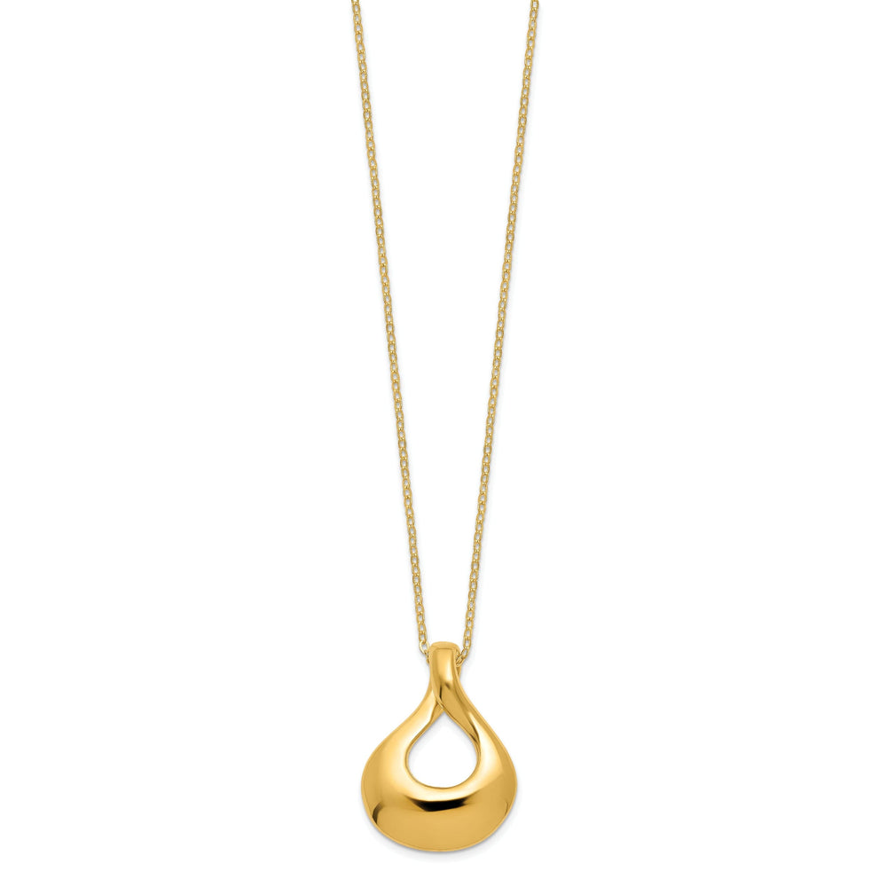14k Yellow Gold Polished Tear Drop Necklace