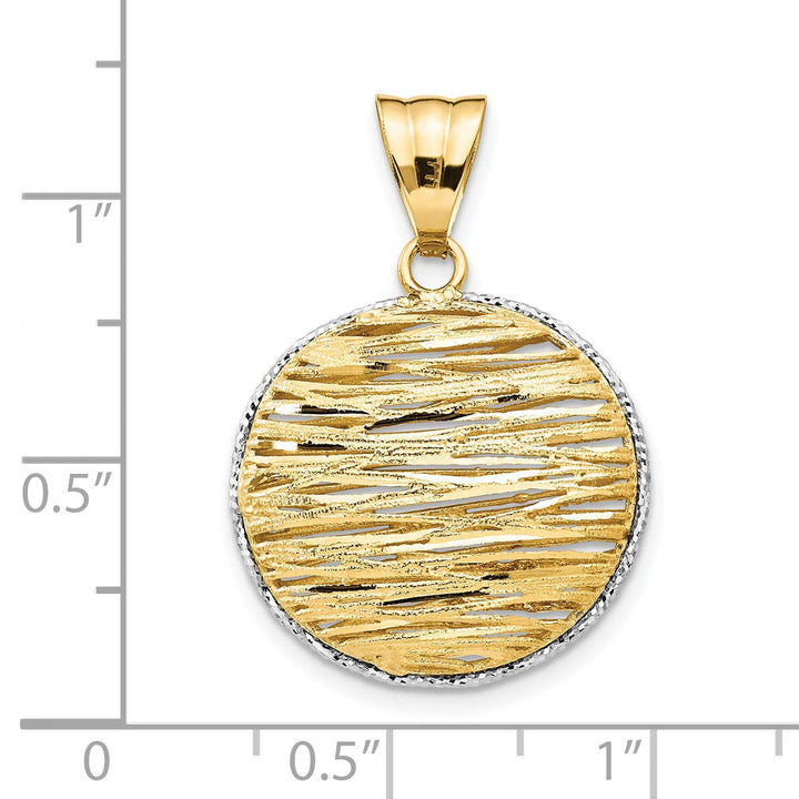 4k Two Tone Gold Polished D.C Hollow Pendant