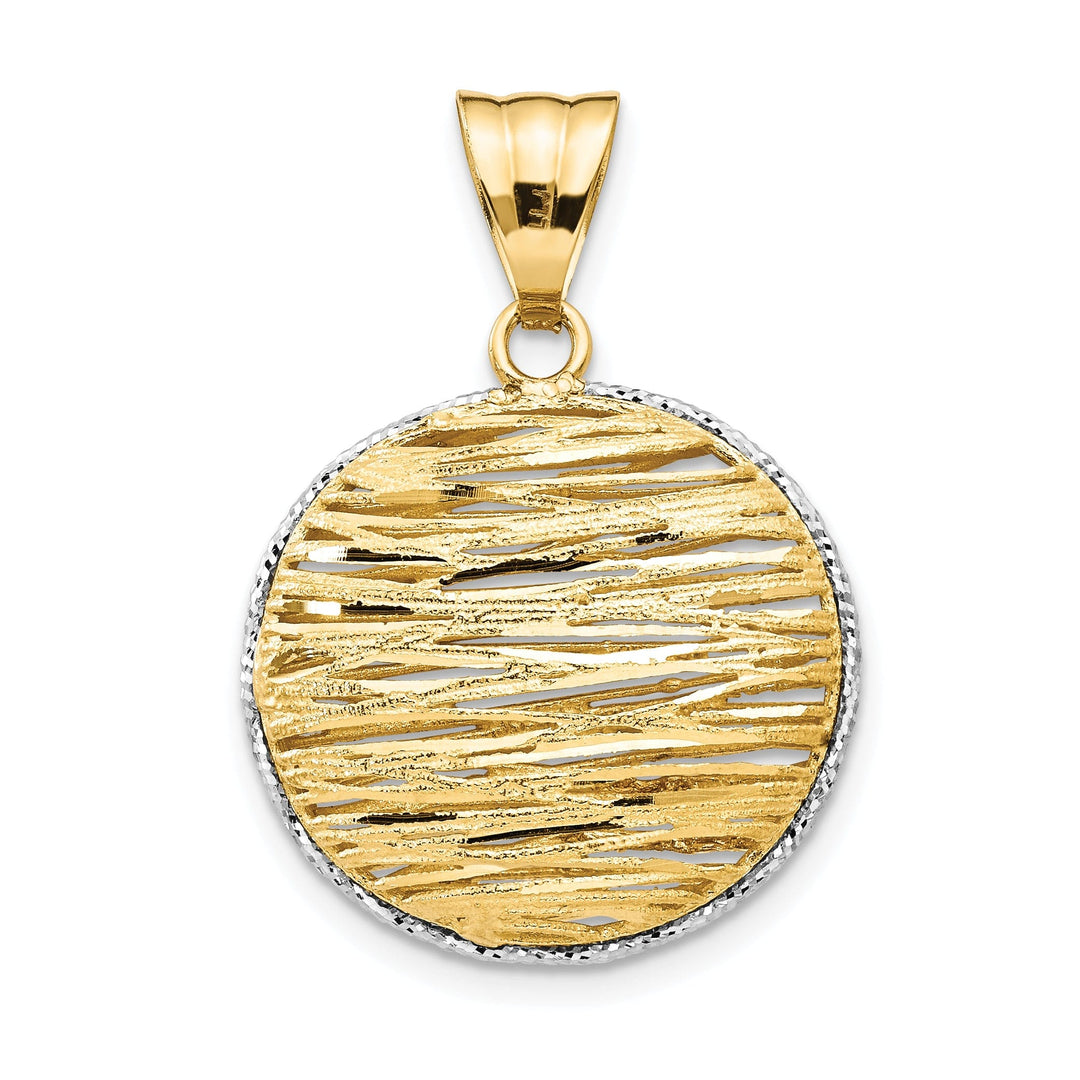 4k Two Tone Gold Polished D.C Hollow Pendant