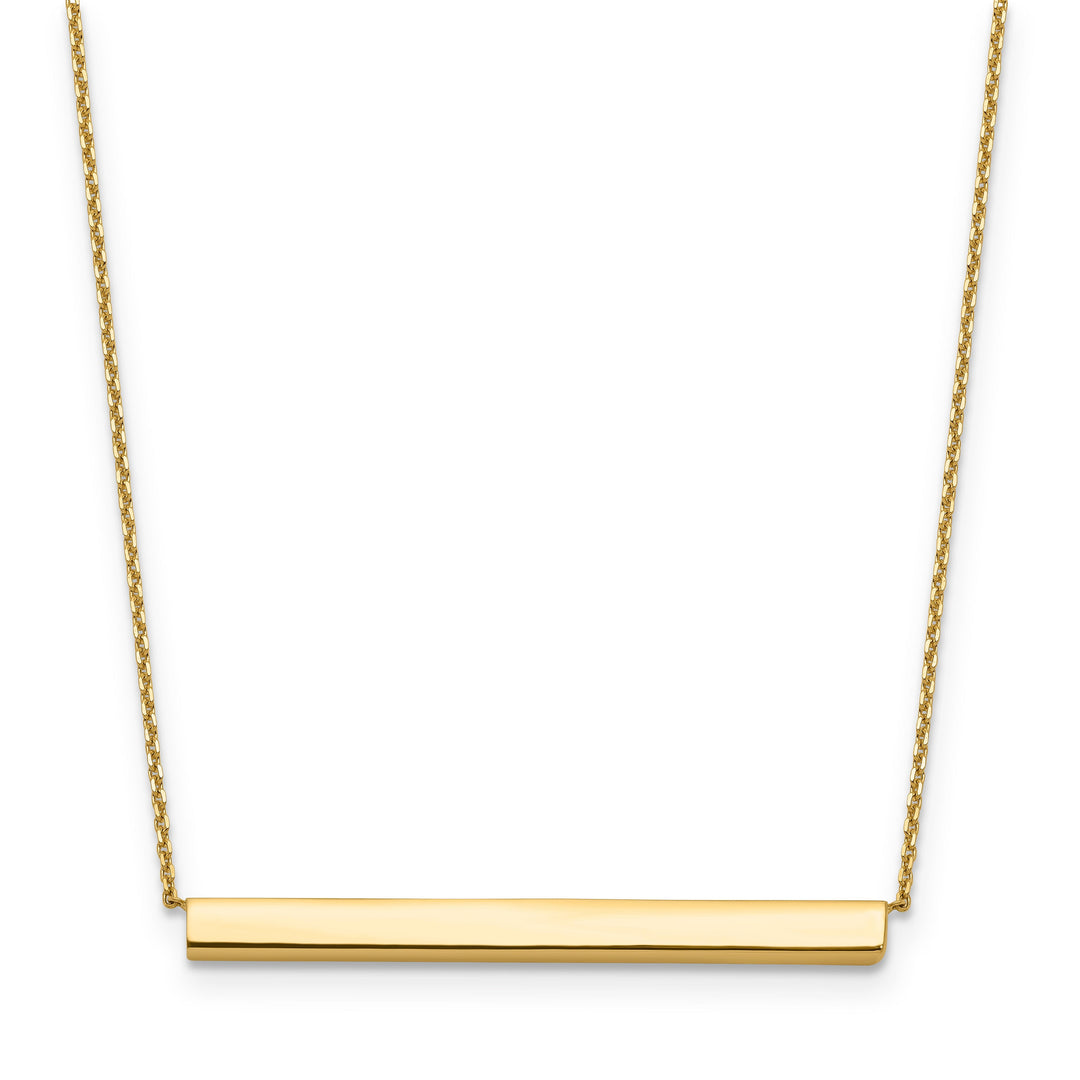 14k Yellow Gold Polished Bar Necklace