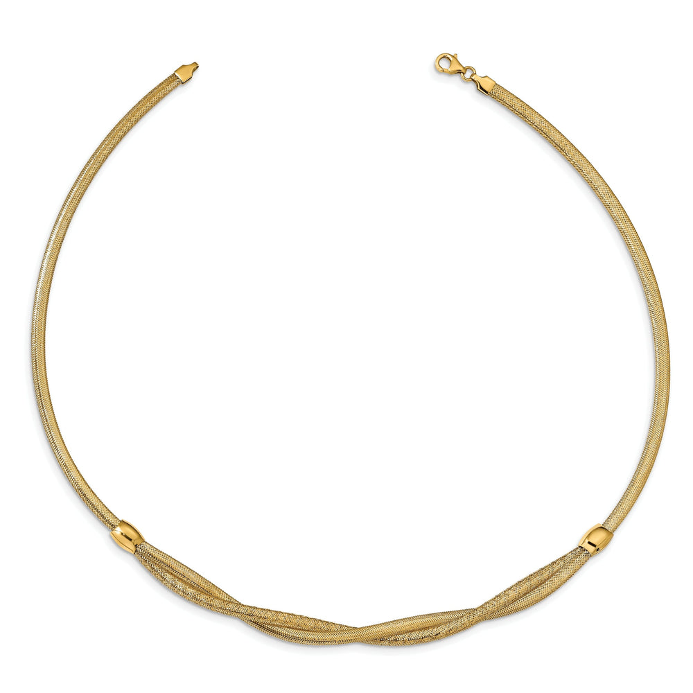 14k Yellow Gold Polished Mesh Necklace
