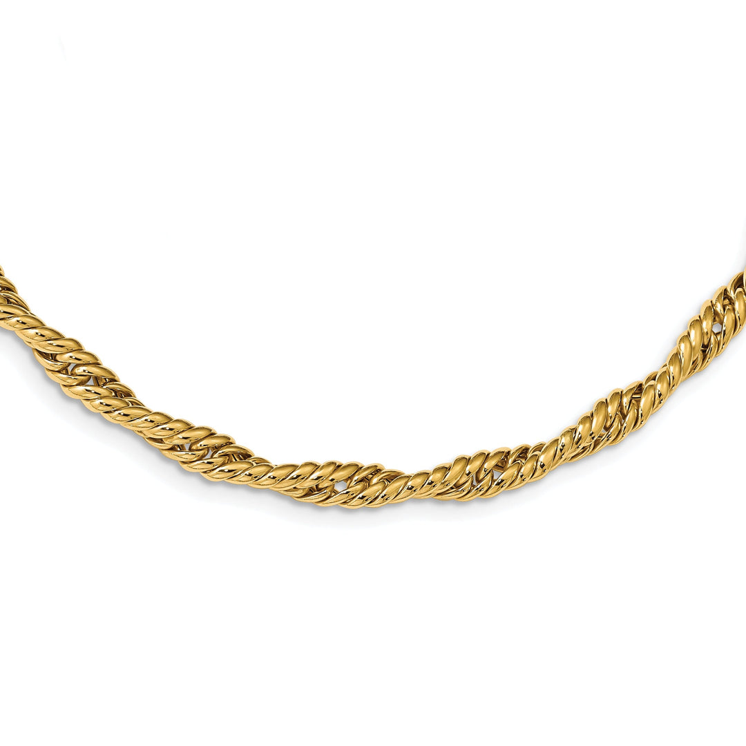 14k Yellow Gold Twisted Fancy Link Necklace