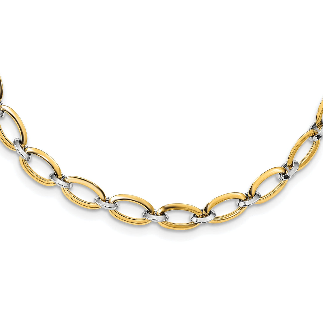 14k Two Tone Gold Polished Necklace