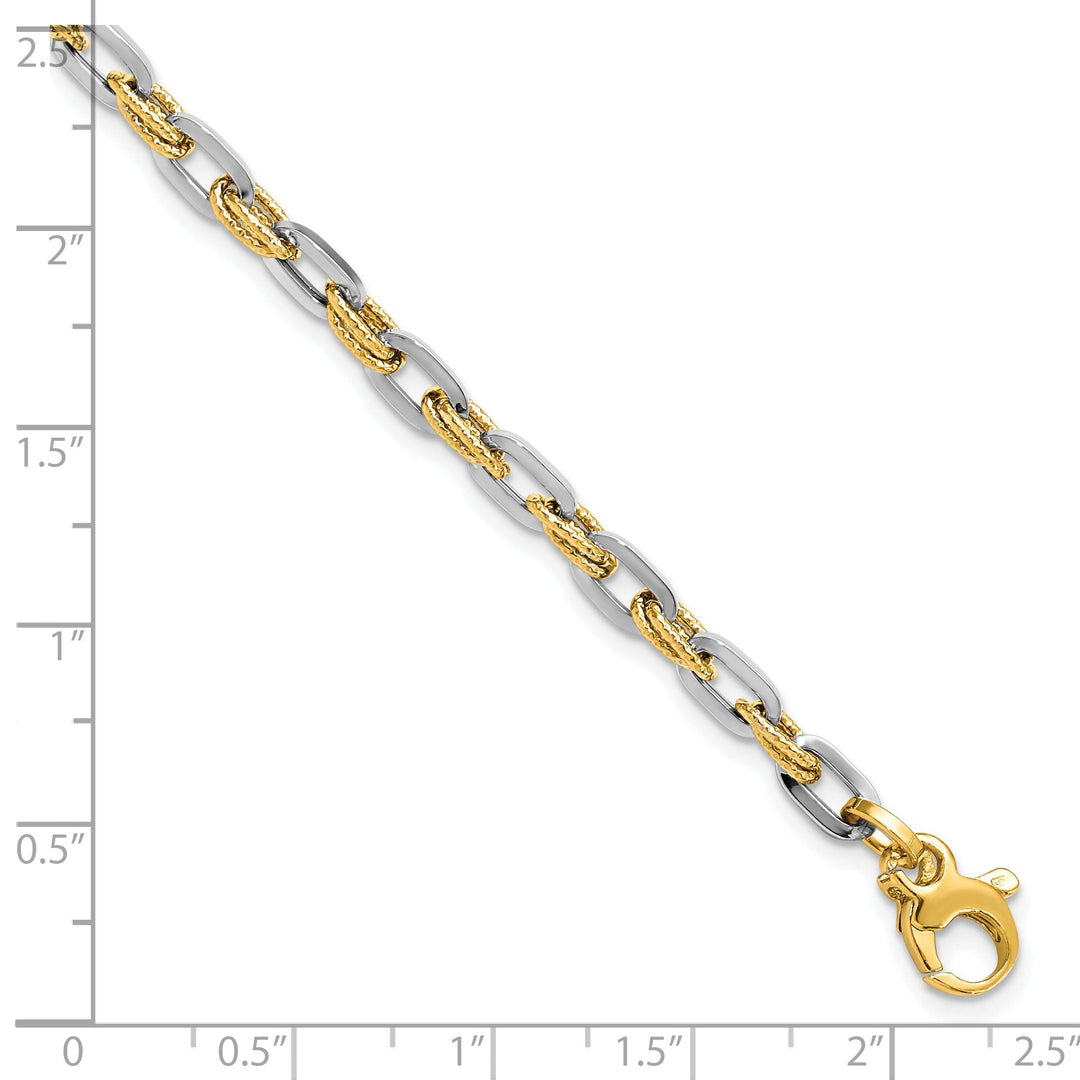 Leslie 14k Two Tone Gold Polished D.C Bracelet
