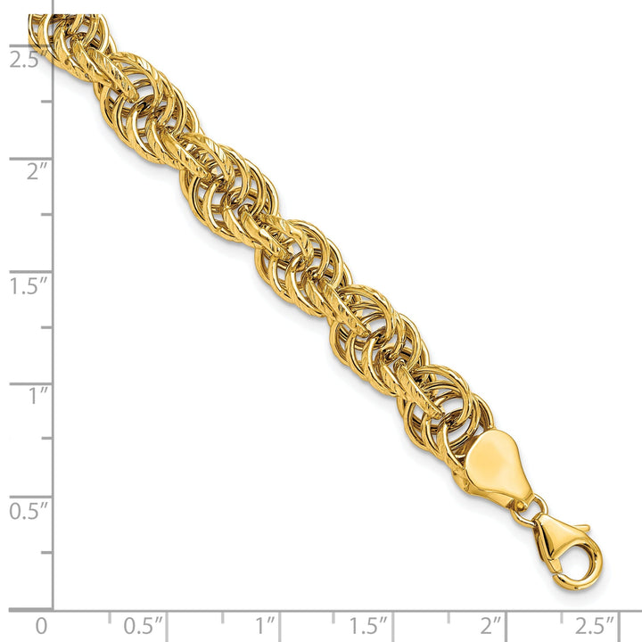 14k Yellow Gold Polished Fancy Link Bracelet