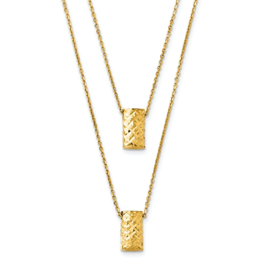 14k Yellow Gold Two Layer D.C Necklace