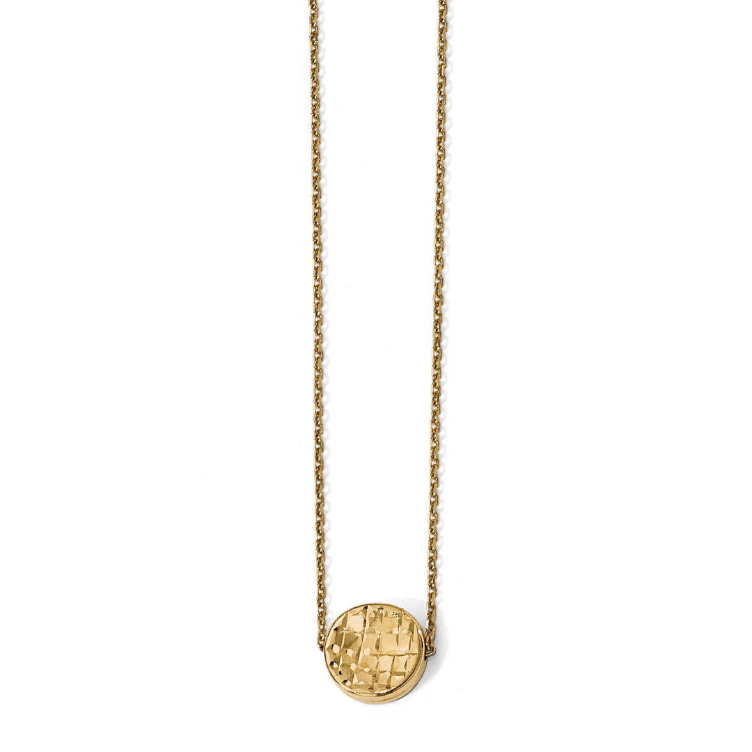 14k Yellow Gold Polished D.C Round Necklace