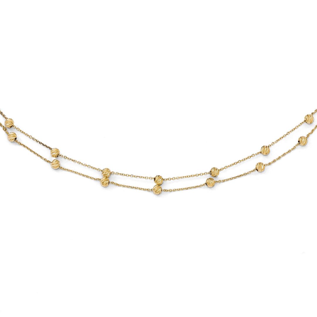 14k Yellow Gold D.C Beaded Necklace