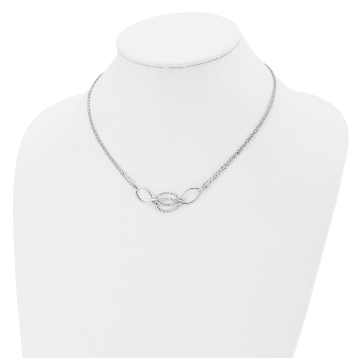 14k White Gold Double Strand Link Necklace