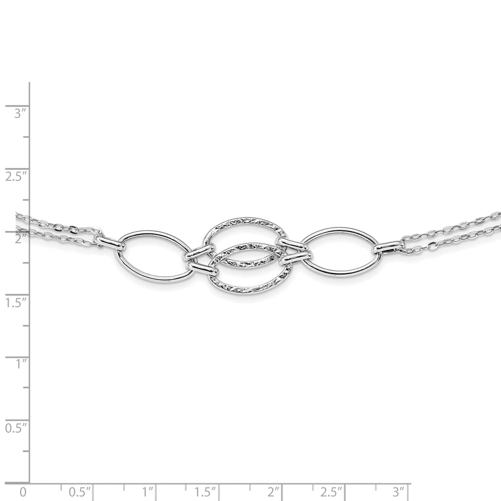 14k White Gold Double Strand Link Necklace