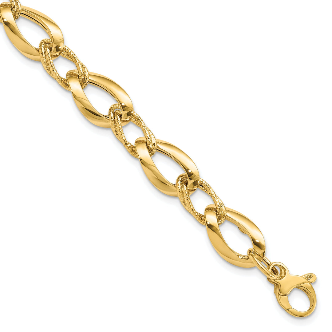 14k Yellow Gold Polished DC Fancy Link Bracelet