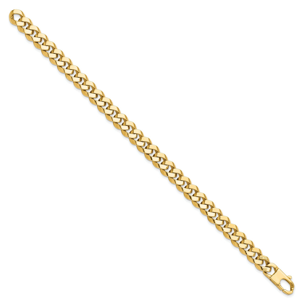14k Yellow Gold 8.5mm Beveled Curb Bracelet