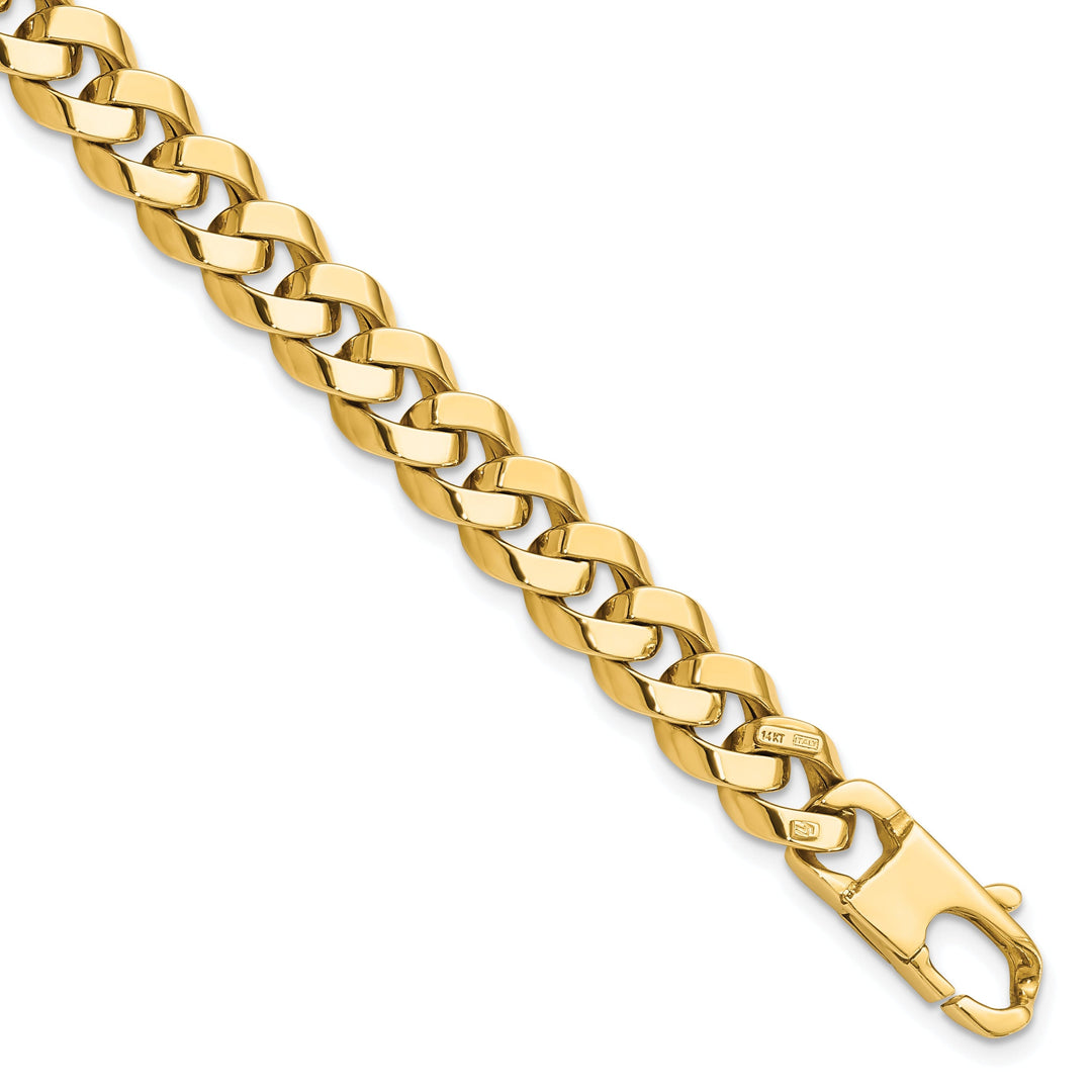 14k Yellow Gold 8.5mm Beveled Curb Bracelet
