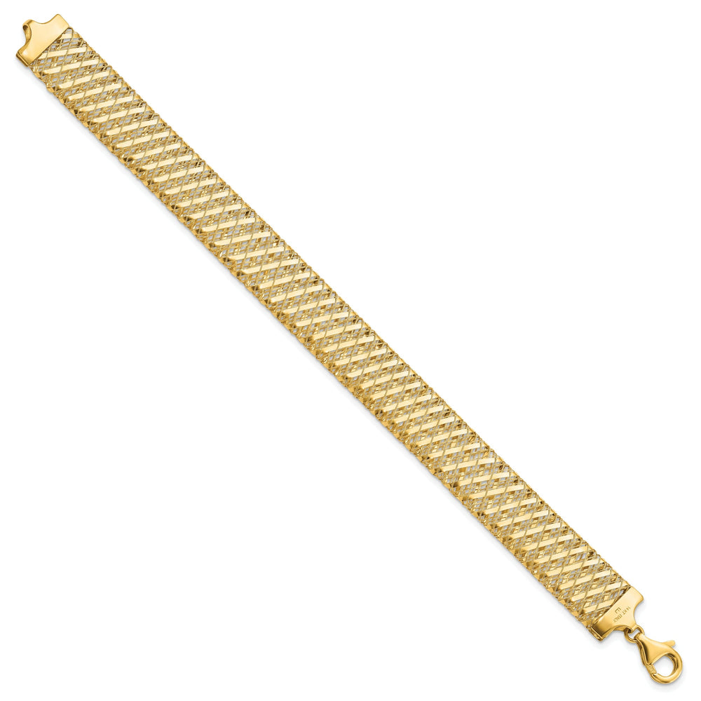 Leslie 14k Yellow Gold Fancy Stretch Bracelet