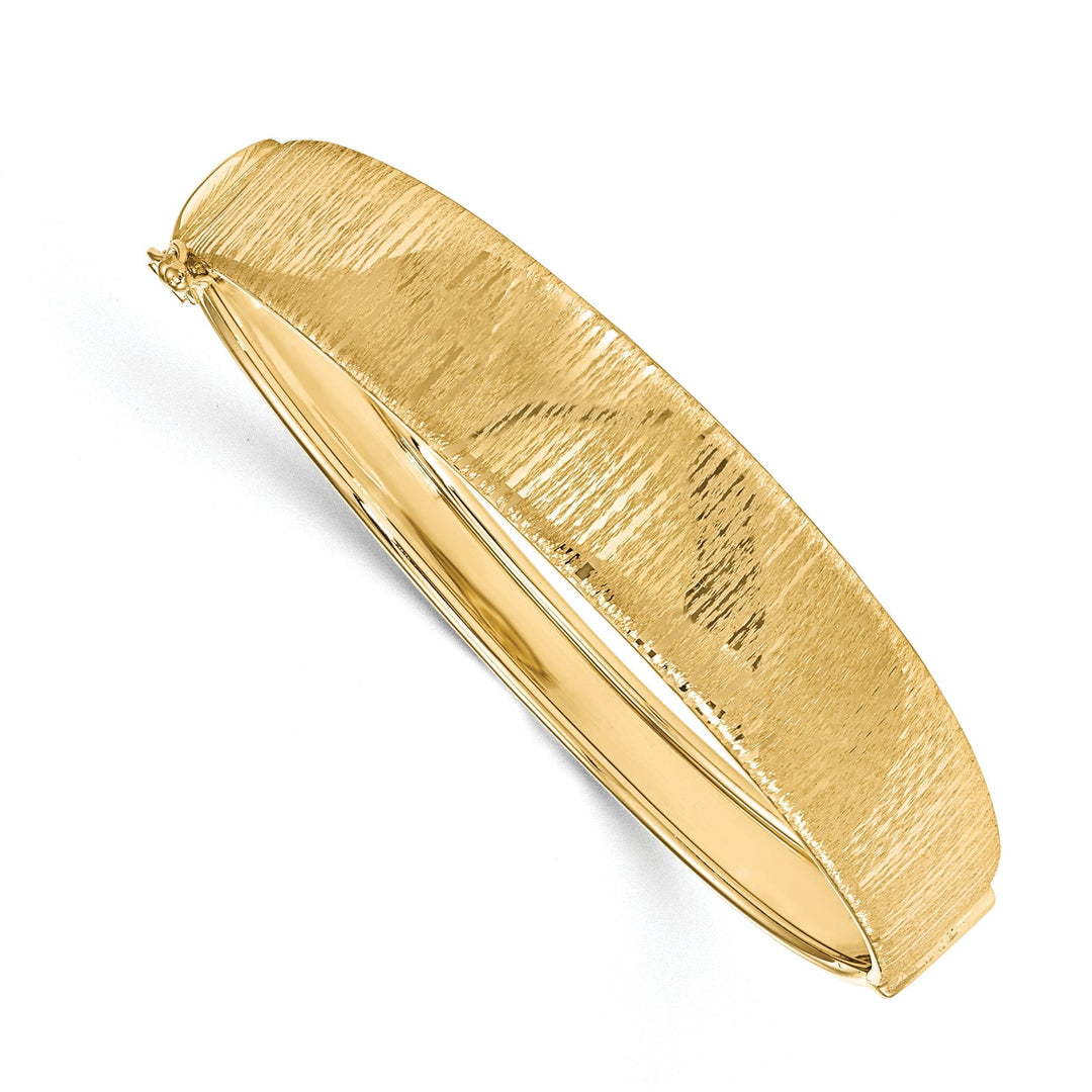 Leslie 14k Yellow Gold Polished Textured Bangle