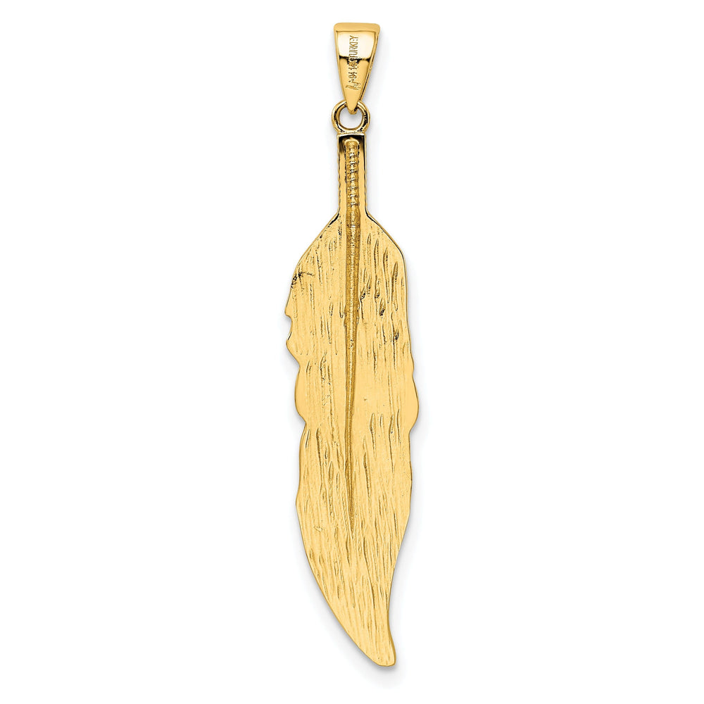 14kt Yellow Gold Feather charm Pendant