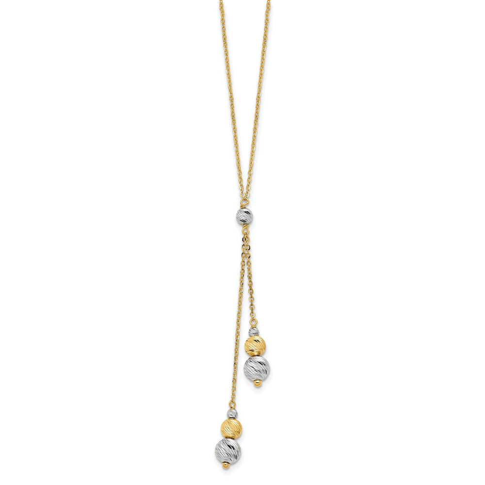 14k Two Tone Gold Polished Fancy Necklace