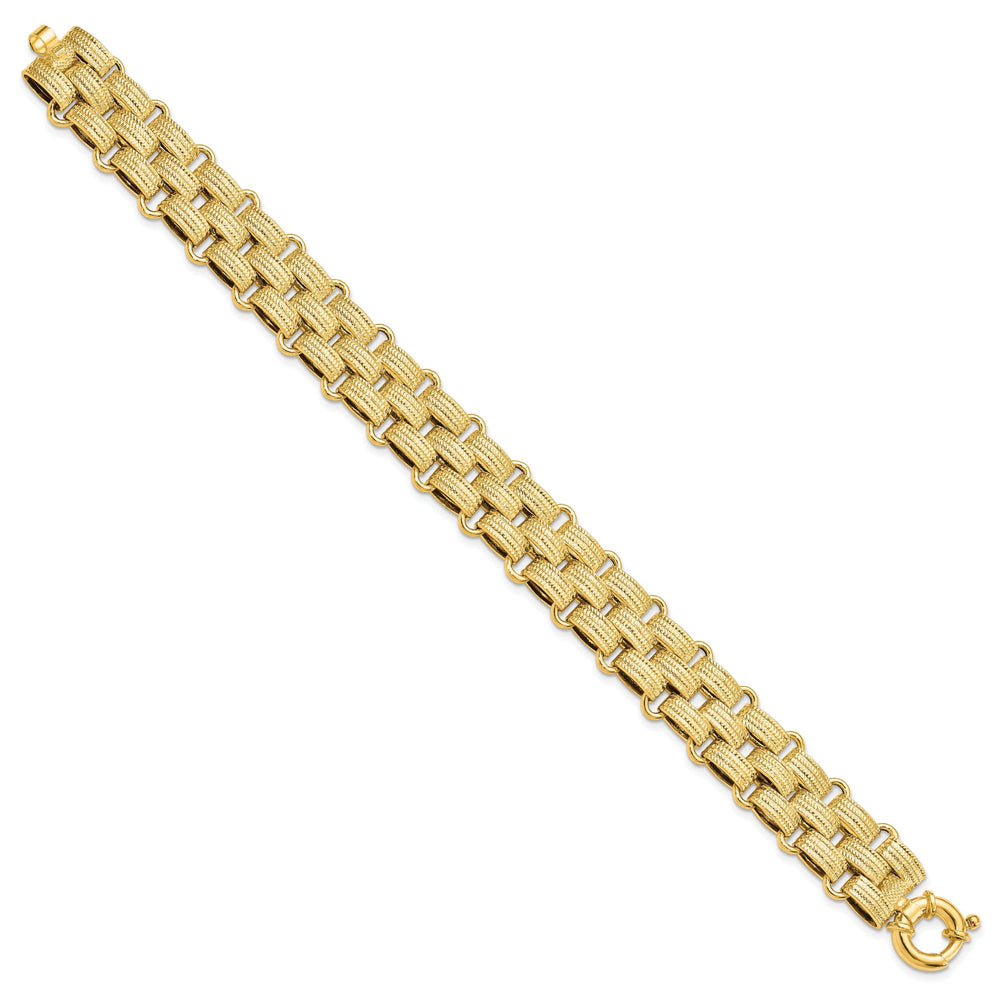 14k Yellow Gold Basket Weave Fancy Bracelet