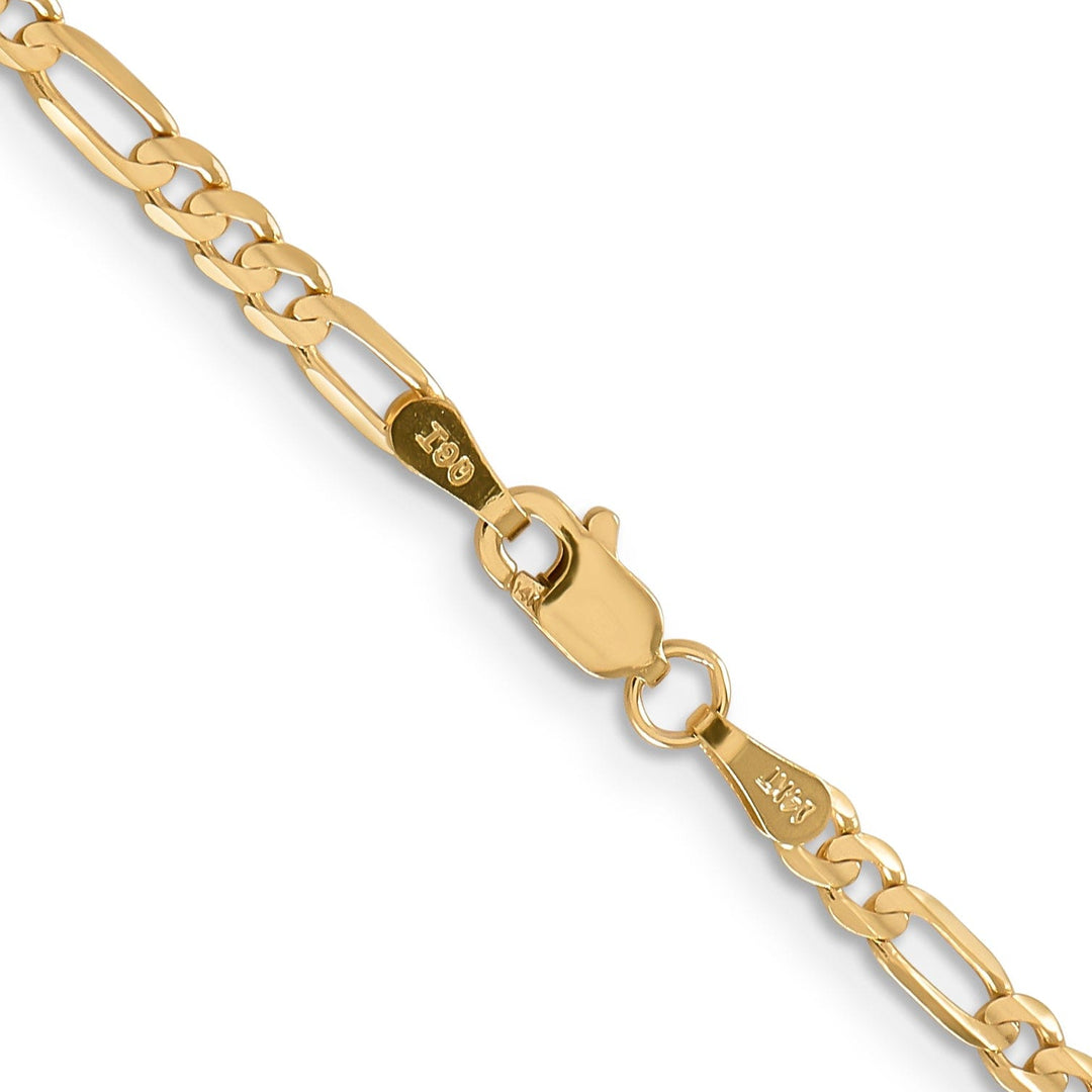 14k Yellow Gold 3.00m Concave Open Figaro Chain