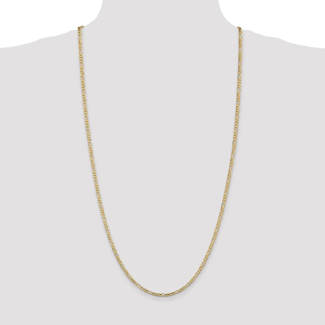 14k Yellow Gold 3.00m Concave Open Figaro Chain