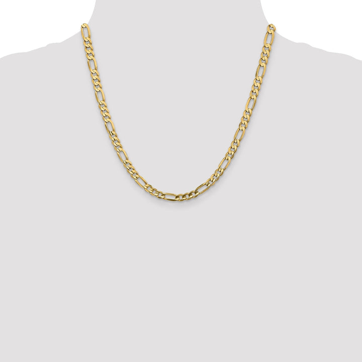 14k Yellow Gold 5.25m Concave Open Figaro Chain
