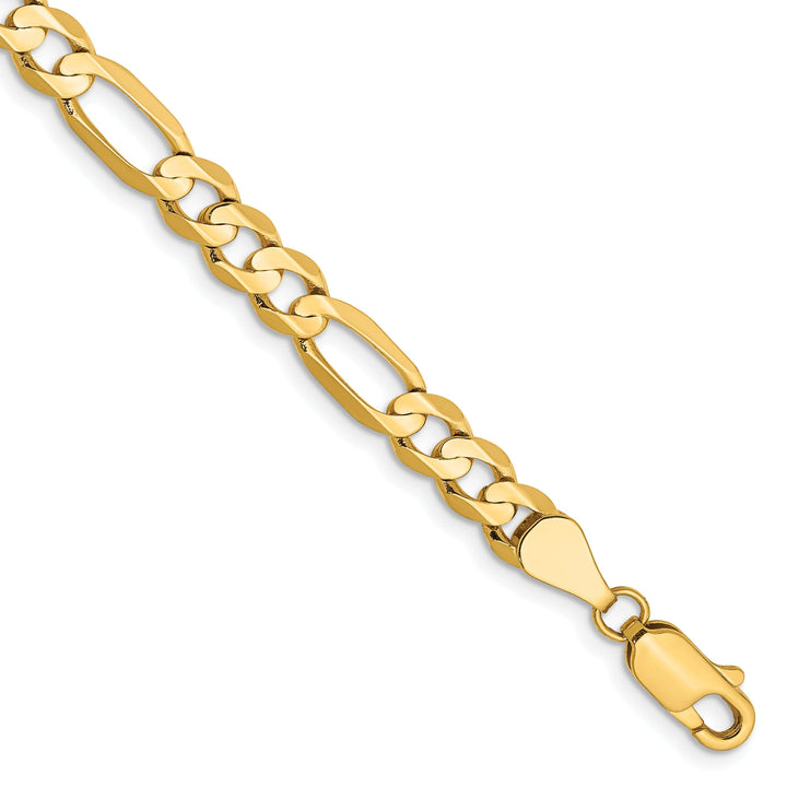 14k Yellow Gold 5.25m Concave Open Figaro Chain