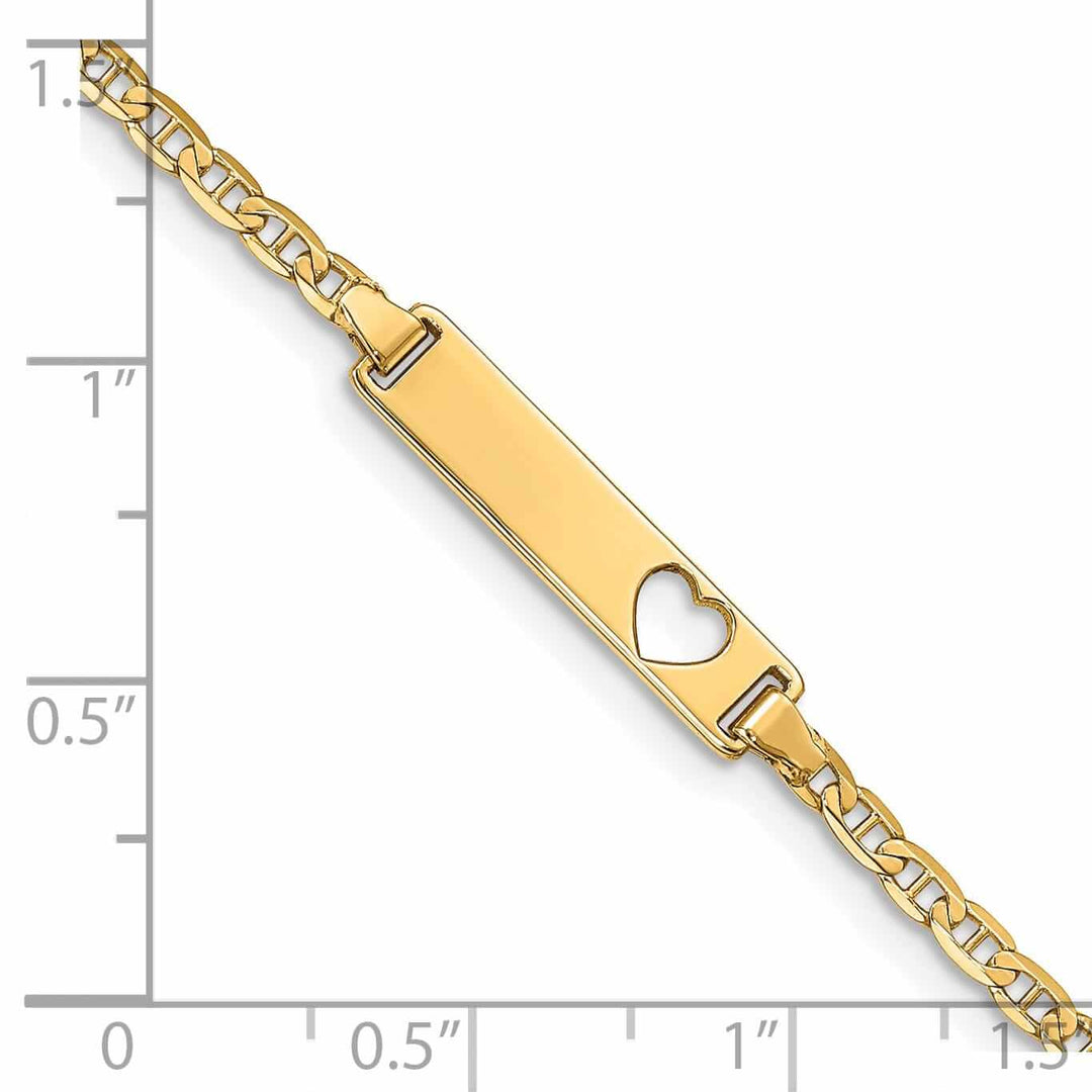 14k Gold Anchor Link ID Plate Bracelet