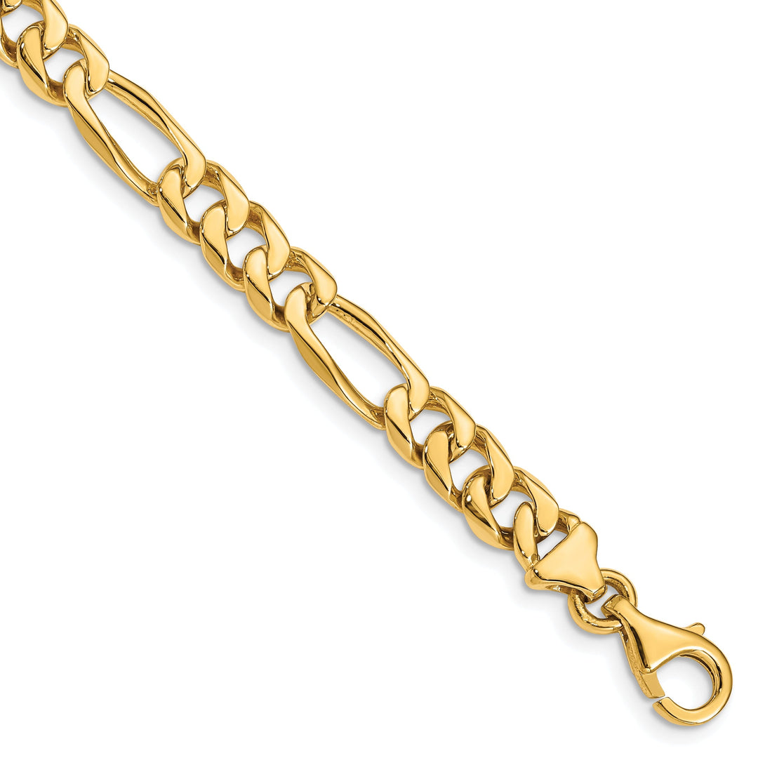 14k Yellow Gold Solid 7.00mm Figaro Link Chain