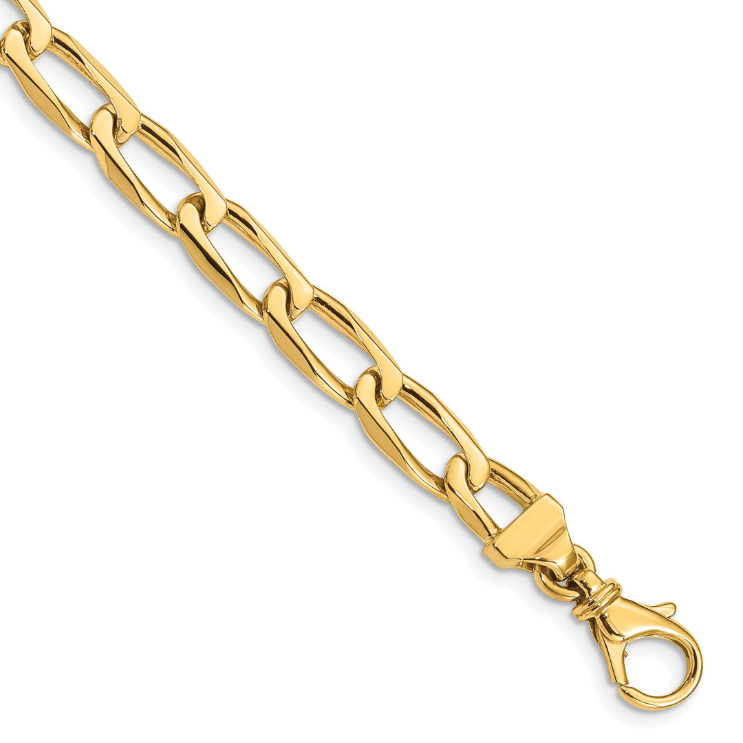 14k Yellow Gold Solid 6.50mm Open Link Chain
